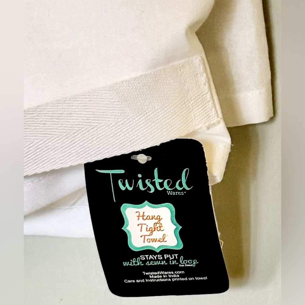 NWT Adulting is Bullshit Printed "Hang Tight" Kitchen Towel: White & Black - Picture 4 of 11